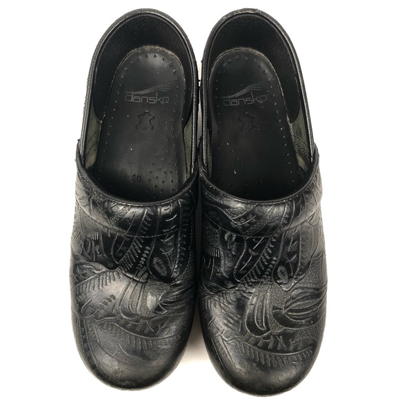 DANSKO Professional Mules Clogs Shoes Black Tooled - Picture 5 of 8